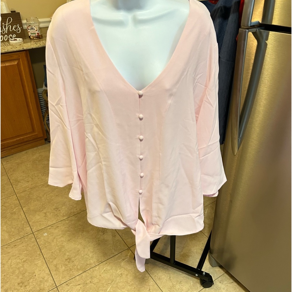 Women’s blush cord and sleeve blouse